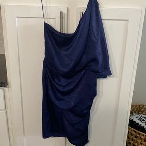 One shoulder silk dress